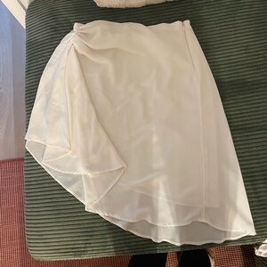 Abercrombie & Fitch Ivory Asymmetrical Ruffle Skirt